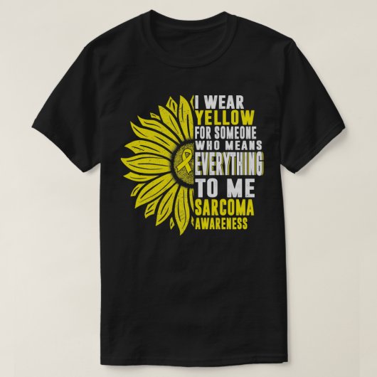 Ik Draag Geel gele Sarcoma bot Cancer Awareness Ye T-shirt (Design voorkant)