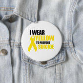 Ik draag geel om zelfmoord te voorkomen ronde button 4,0 cm (In situ)