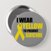 Ik draag geel om zelfmoord te voorkomen ronde button 4,0 cm (Voorkant /achterkant)