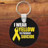 Ik draag geel om zelfmoord te voorkomen - sleutelhanger (Voorkant)