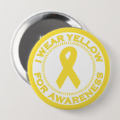 Ik Draag geel voor bewustwording Ronde Button 4,0 Cm (Voorkant /achterkant)