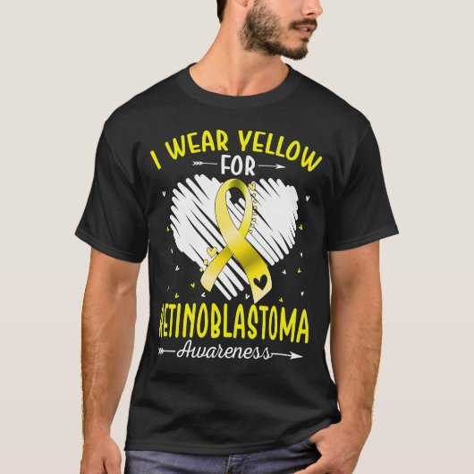 Ik Draag geel voor bewustzijn van reTINOBLASTOOM T-shirt (Voorkant)
