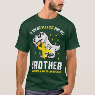 Ik Draag geel voor mijn Broer Kinderkanker Dino T-shirt