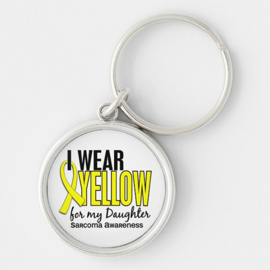 Ik Draag geel voor mijn dochter 10 Sarcoma Sleutelhanger (Voorkant)