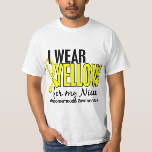 Ik Draag geel voor mijn nichtje 10 endometriose T-shirt