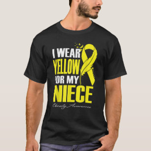 Ik Draag Geel voor mijn nichtje Obesitasbewustzijn T-shirt