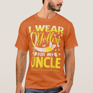 Ik Draag geel voor mijn oom Childhood Cancer Aware T-shirt
