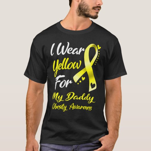 Ik Draag geel voor mijn papa Obesitas Bewustheid T-shirt (Voorkant)