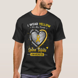 Ik Draag geel voor mijn vriend Spina Bifida. T-shirt