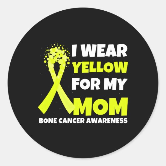 Ik Draag geel voor moeder botkanker bewustzijnslin Ronde Sticker (Voorkant)