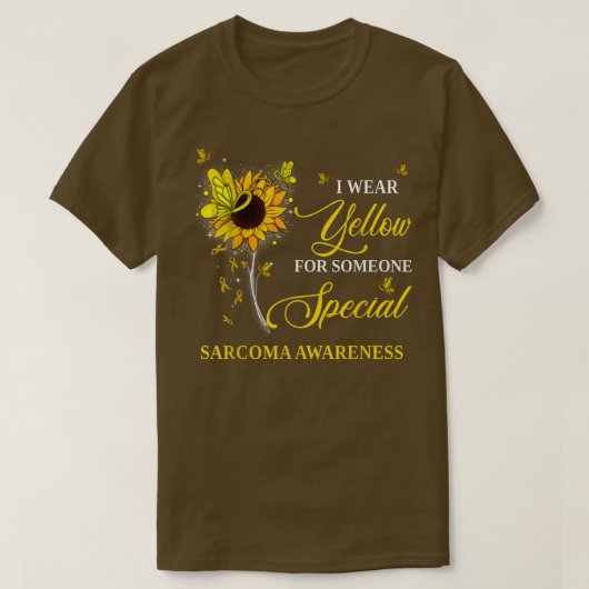 Ik Draag geel voor Sarcoma Awareness Sunflower T-shirt (Design voorkant)