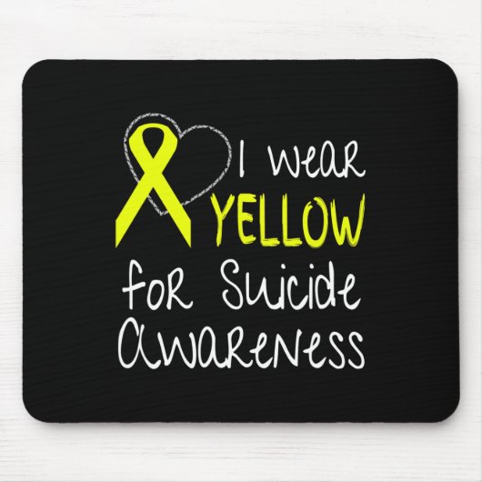 Ik Draag geel voor zelfmoordbewustmaking lint Muismat (Voorkant)