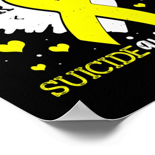 Ik Draag geel voor zelfmoordbewustzijn lint grafis Poster (Hoek)