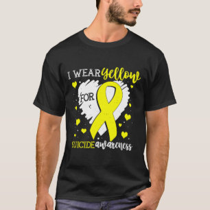 Ik Draag geel voor zelfmoordbewustzijn lint grafis T-shirt