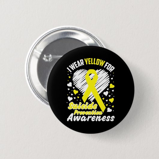 Ik Draag geel voor zelfmoordpreventie Ronde Button 5,7 Cm (Voorkant /achterkant)