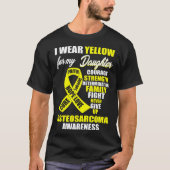 Ik Draag Gele Osteosarcoma Bewustheid T-shirt (Voorkant)