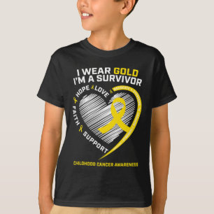 Ik Draag Gold ik ben een overlevende Kinder kinder T-shirt