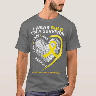 Ik Draag Gold ik ben een overlevende Kinder kinder T-shirt