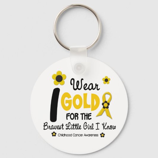 Ik Draag Gold voor Bravest Girl 12 FLOWER VERSION Sleutelhanger (Voorkant)