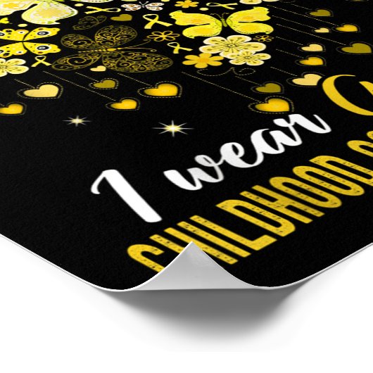 Ik Draag Gold voor kinderkanker, Butterf Poster (Hoek)