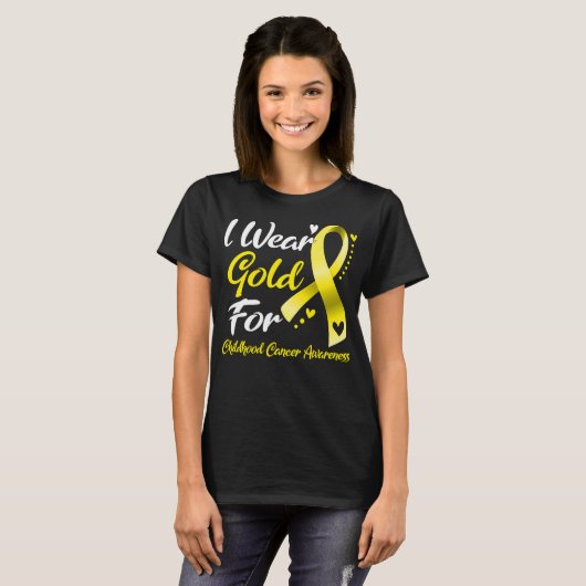 Ik Draag Gold voor kinderkanker T-shirt (Voorkant volledig)