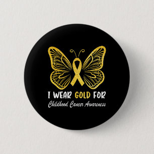 Ik Draag Gold voor kinderkankerbewustwording Golde Ronde Button 5,7 Cm