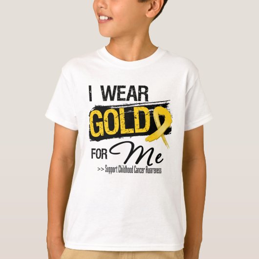 Ik Draag Gold voor mijn kinderkankerlint T-shirt (Voorkant)