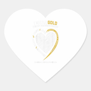 Ik Draag Gold voor mijn kleindochter kinderkanker Hart Sticker