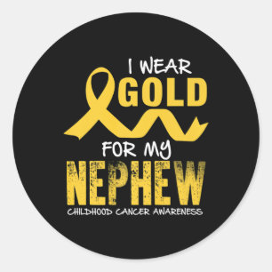 Ik Draag Gold voor mijn Nephew kinderkankereducati Ronde Sticker
