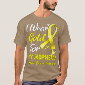 Ik Draag Gold voor mijn Nephew kinderkankereducati T-shirt