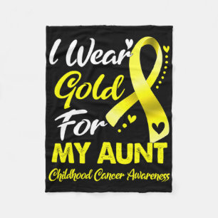 Ik Draag Gold voor mijn tante Kinderkanker Fleece Deken