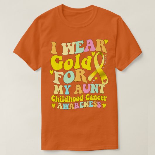 Ik Draag Gold voor mijn tante Kinderkanker T-shirt (Design voorkant)