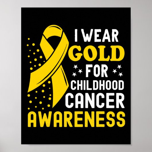 Ik Draag Gold voor ondersteuning van kinderkanker Poster (Voorkant)