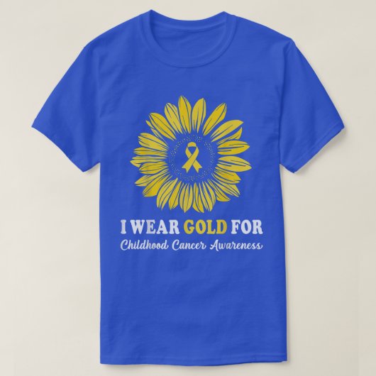 Ik Draag Gold voor ondersteuning van kinderkanker T-shirt (Design voorkant)