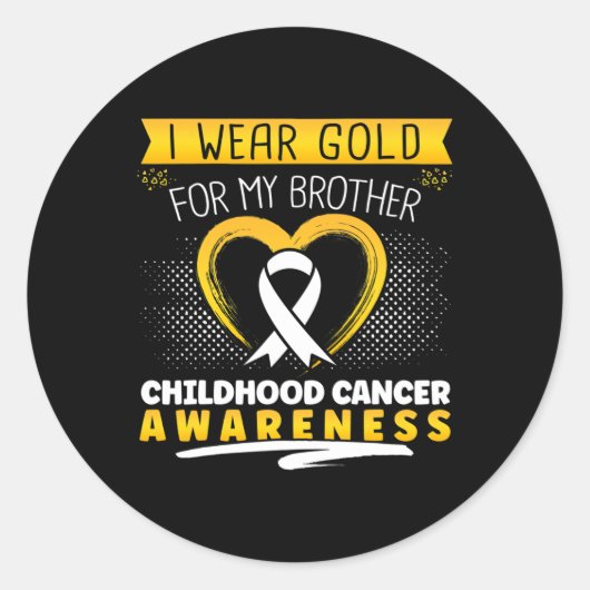 Ik Draag goud voor mijn broederhartkanker Ronde Sticker (Voorkant)