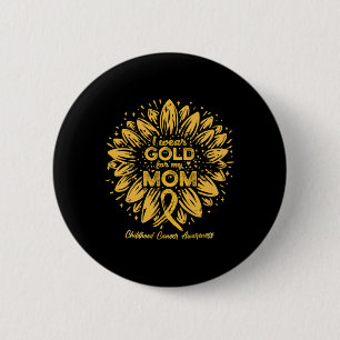 Ik draag goud voor mijn moeder - Gouden zonnebloem Ronde Button 5,7 Cm