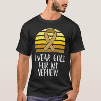 Ik Draag Goud Voor Mijn Neefje Kinderkanker Bewust T-shirt