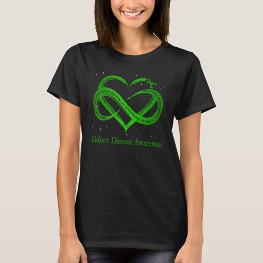 Ik Draag Green for Kidney Disease Awareness Warrio T-shirt (Voorkant)