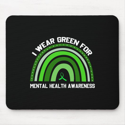 Ik Draag Green for Mental Health Awareness 2 Muismat (Voorkant)