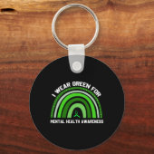 Ik Draag Green for Mental Health Awareness 2 Sleutelhanger (Voorkant)