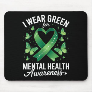 Ik Draag Green for Mental Health Awareness Butterf Muismat