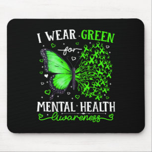 Ik Draag Green for Mental Health Awareness Butterf Muismat