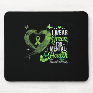 Ik Draag Green for Mental Health Awareness Butterf Muismat