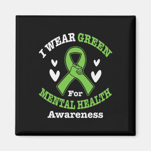 Ik Draag Green for Mental Health Awareness Maand 5 Magneet