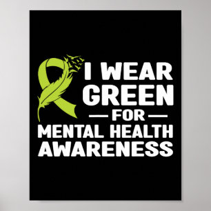 Ik Draag Green for Mental Health Awareness Maand Poster