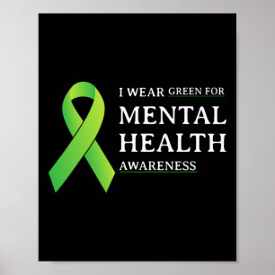 Ik Draag Green for Mental Health Awareness Maandag Poster
