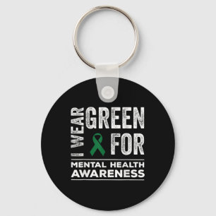 Ik Draag Green for Mental Health Awareness Maandel Sleutelhanger