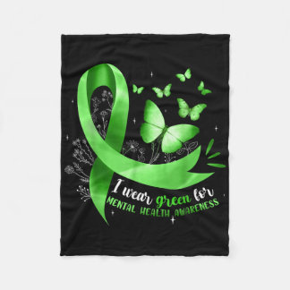 Ik Draag Green for Mental Health Awareness Month G Fleece Deken