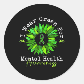 Ik Draag Green for Mental Health Awareness Month G Ronde Sticker