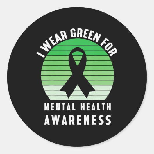 Ik Draag Green for Mental Health Awareness Month R Ronde Sticker (Voorkant)